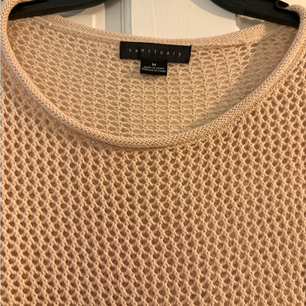 Like New Sanctuary Open-Knit Crochet Sweater, Tan, Sz M. Perfect Condition! - Picture 3 of 5